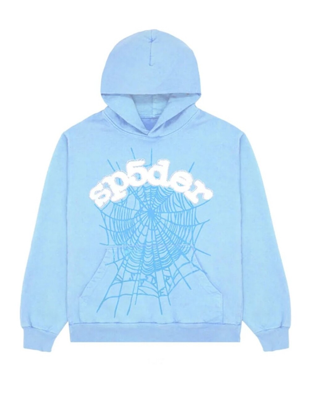 Sp5der Web Hoodie sky blue rhinestone embellished Medium Spider Sweatshirt